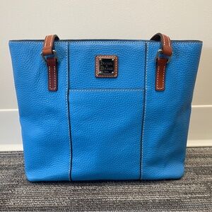 Dooney & Bourke Pebble Grain Leather Handbag 13”x9.5”x4” Medium Blue